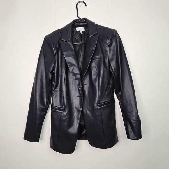 Sofia Jeans Black Faux Leather Blazer - Picture 13 of 13